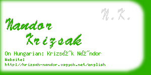 nandor krizsak business card